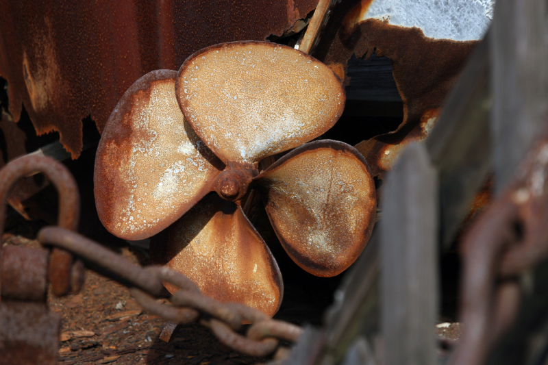 A boat propeller is only turning to rust theses days. (Gordon Donovan)