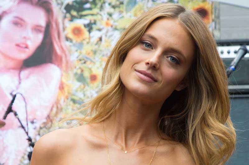Sports Illustrated swimsuit model Kate Bock poses for a photo before the start of SwimCity festival in New York City on Tuesday, Feb. 10, 2015. (Gordon Donovan/Yahoo News)