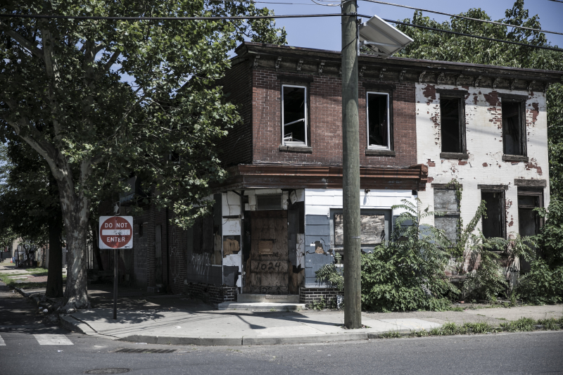 Empty residences at the intersection of Mount Vernon St. and South 3rd St. in Camden N.J. (Gordon Donovan)