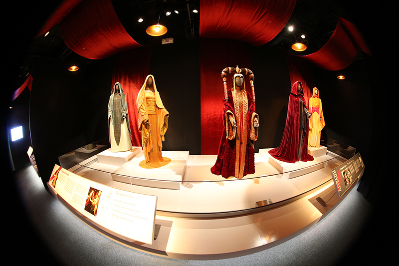 "The Phantom Menace" costumes were inspired by the art of the Pre-Raphaelites — 19th-century English painters — who had particular visions of heroines and female beauty. Their use of rich color influenced the fashions of Padmé's handmaidens and the citizens of Naboo. (Gordon Donovan/Yahoo News)