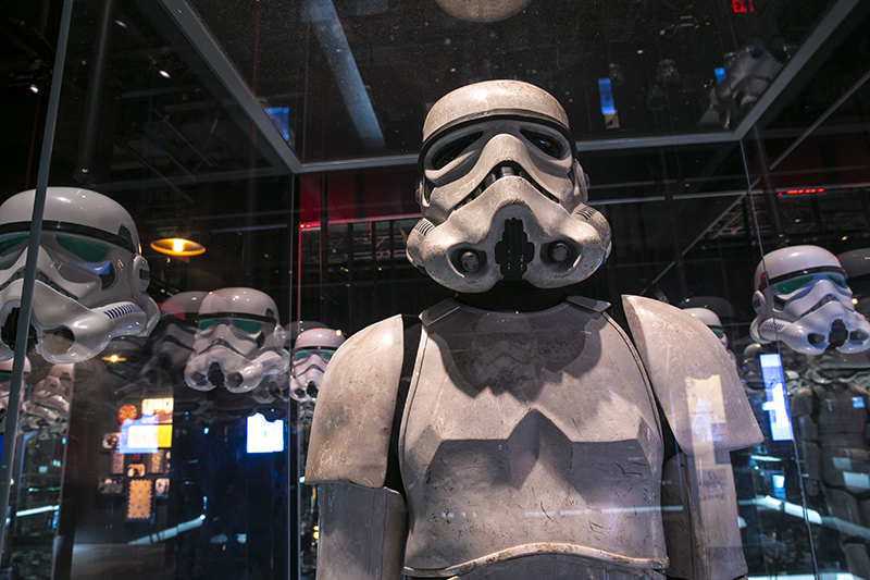 The distinctive, somehow contradictory, bright white armor of the Imperial Stormtrooper foot soldiers of the dark side quickly became one of the most iconic costumes in cinema history. (Gordon Donovan/Yahoo News)