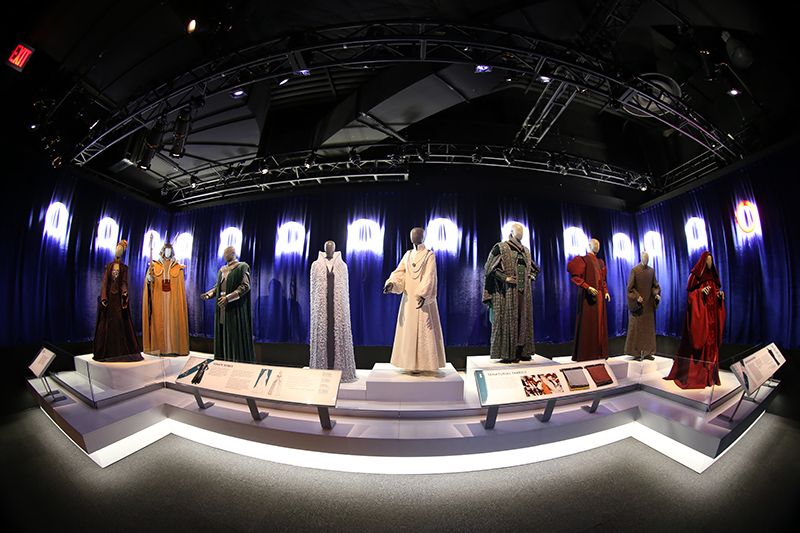The characters populating the Galactic Senate, the galaxy's republican governing body, represent the wide spectrum of planets and cultures that make up the "Star Wars" universe. Using costumes, masks, props, make up, and other visual details, the costuming department worked closely with the art department and set designers to invent representatives of these many worlds. They worked together to create a fantasy universe of characters that appear timeless, yet still evoke a singular identity for the many different cultures they represent. (Gordon Donovan/Yahoo News)