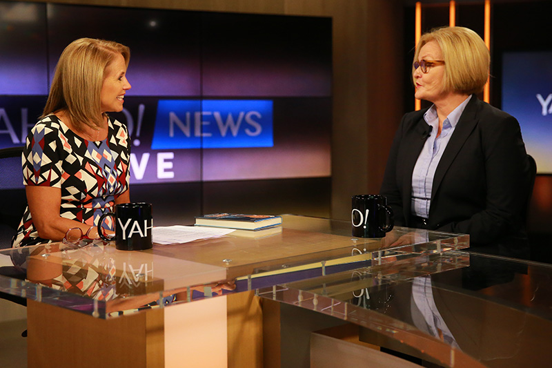 Yahoo Global News Anchor Katie Couric interviews Senator Claire McCaskill, D-Mo. at the Yahoo Studios in New York City on Tuesday, August 11, 2015. (Gordon Donovan/Yahoo News)