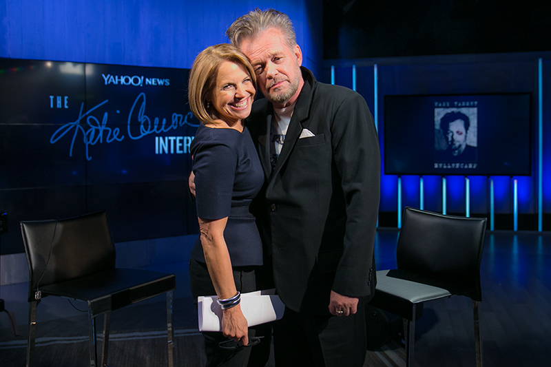 Yahoo Global News Anchor Katie Couric poses for a photo with recording artist John Mellencamp at the Yahoo Studios in New York City on Jan. 19, 2017. (Gordon Donovan/Yahoo News)