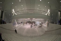 People walk through the Oculus mall at World Trade Center on Wednesday, August 17, 2016. More than 300,000 commuters use it on a daily basis, many for jobs beyond finance in advertising and media. (Gordon Donovan/Yahoo News)