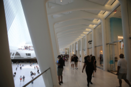 People walk through the Oculus mall at World Trade Center on Monday, August 22, 2016. (Gordon Donovan/Yahoo News)