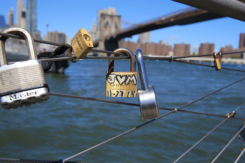 The love-lock trend surfaced in Paris in 2008, but it started to pose problems in 2012. (Gordon Donovan/Yahoo News)