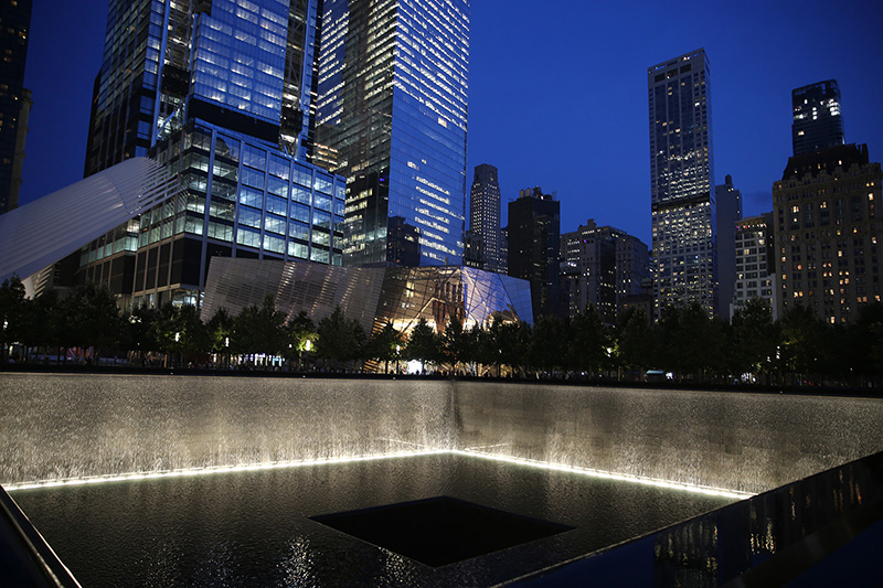 One of the 9/11 Memorial pools and Museum in New York City on Sept. 8, 2016.(Gordon Donovan/Yahoo News)