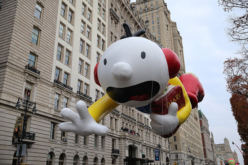 Greg from Diary of a Wimpy Kid floats in the 90th Macy’s Thanksgiving Day Parade in New York, Thursday, Nov. 24, 2016. (Gordon Donovan/Yahoo News)