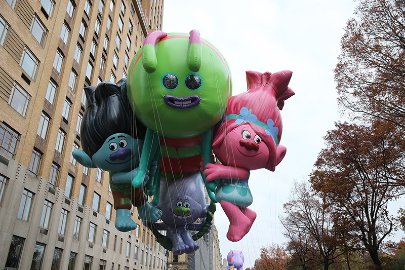 The Trolls balloon from Dreamworks animation floats in the 90th Macy’s Thanksgiving Day Parade in New York, Thursday, Nov. 24, 2016. (Gordon Donovan/Yahoo News)