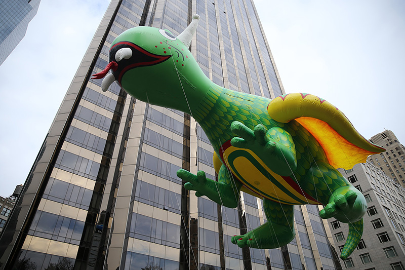 The Happy Dragon balloon floats down Central Park West in the 90th Macy’s Thanksgiving Day Parade in New York, Thursday, Nov. 24, 2016. (Gordon Donovan/Yahoo News)
