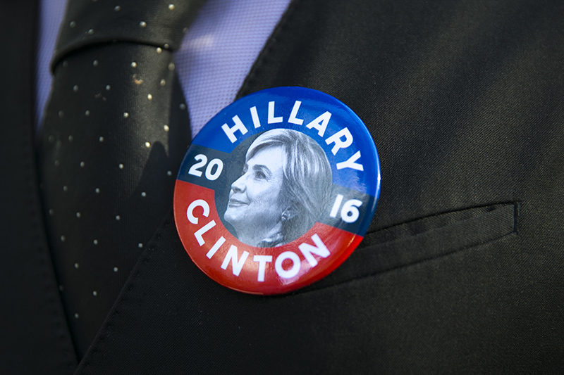 A supporter of Democratic presidential candidate Hillary Clinton stands in line to vote in New York City, Tuesday, Nov. 8, 2016, in New York. (Gordon Donovan/Yahoo News)