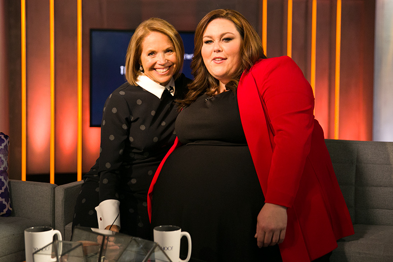 Yahoo Global News Anchor Katie Couric poses for a photo with actress Chrissy Metz at the Yahoo Studios in New York City on Feb. 16, 2017. (Gordon Donovan/Yahoo News)