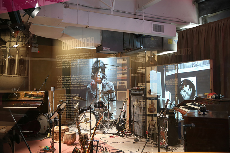 A recreation of a Stones recording studio, complete with original instruments. (Gordon Donovan/Yahoo News)