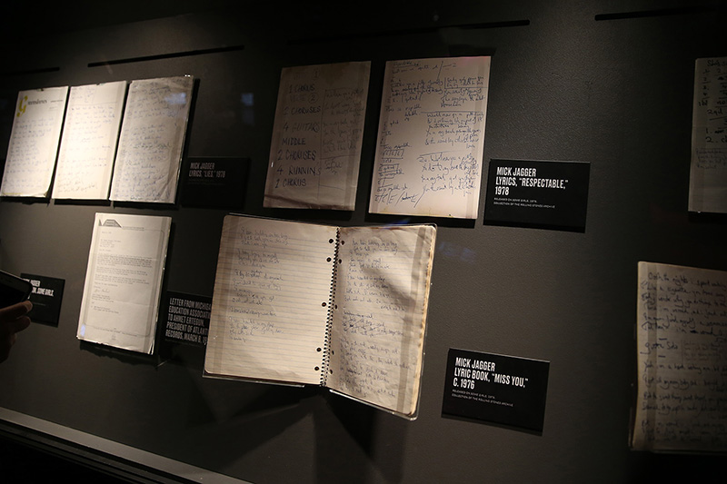 Mick Jagger’s lyrics book, which features the handwritten words for "Miss You," "Respectable" and "Lies." (Gordon Donovan/Yahoo News)