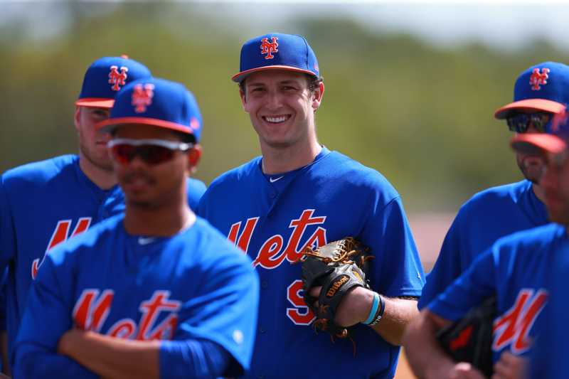New York Mets prospect Gabriel Llanes is all smiles during pitchers meeting at the New York Mets spring training facility in Port St. Lucie, Fl., Wednesday, March 1, 2017. (Gordon Donovan/Yahoo Sports)