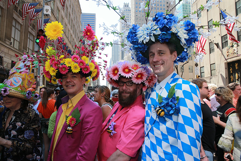 Parade participants display costumes during the 2017 New York City Easter Parade on April 16, 2017. (Photo: Gordon Donovan/Yahoo News)
