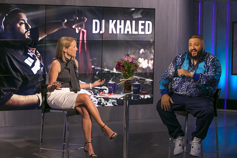 Yahoo Global News Anchor Katie Couric interviews recording artist, producer and radio personality DJ Khaled at the Yahoo Studios in New York City on June 13, 2017. (Gordon Donovan/Yahoo News)