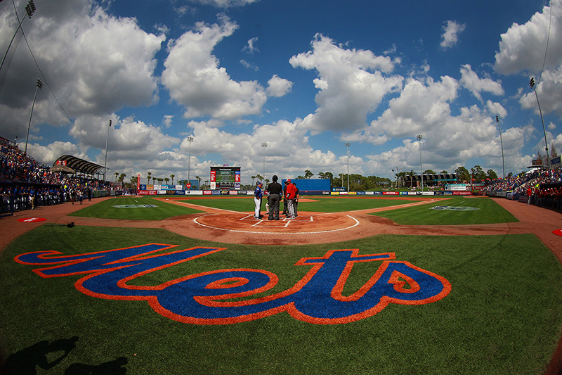 Washington Nationals manager Dusty Baker exchanges lineup cards with New York Mets manager Terry Collins at home plate before the Spring Training baseball game at First Data Field in Port St. Lucie, Fl., Saturday, Feb 25, 2017. (Gordon Donovan/Yahoo Sports)