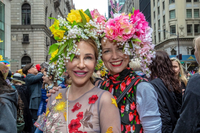 Participants wearing costumes and hats attend the annual Easter Parade